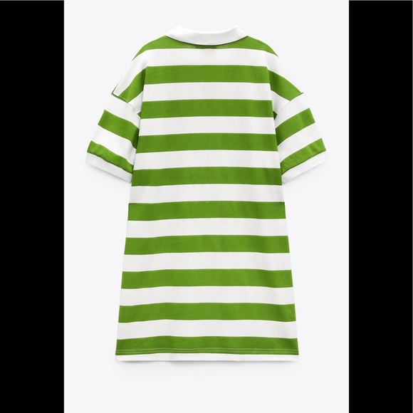 New Zara Coca Cola Striped Dress Green White - Picture 4 of 9